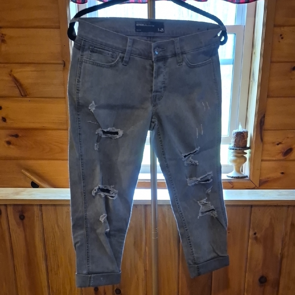 Distressed Gray Jeans